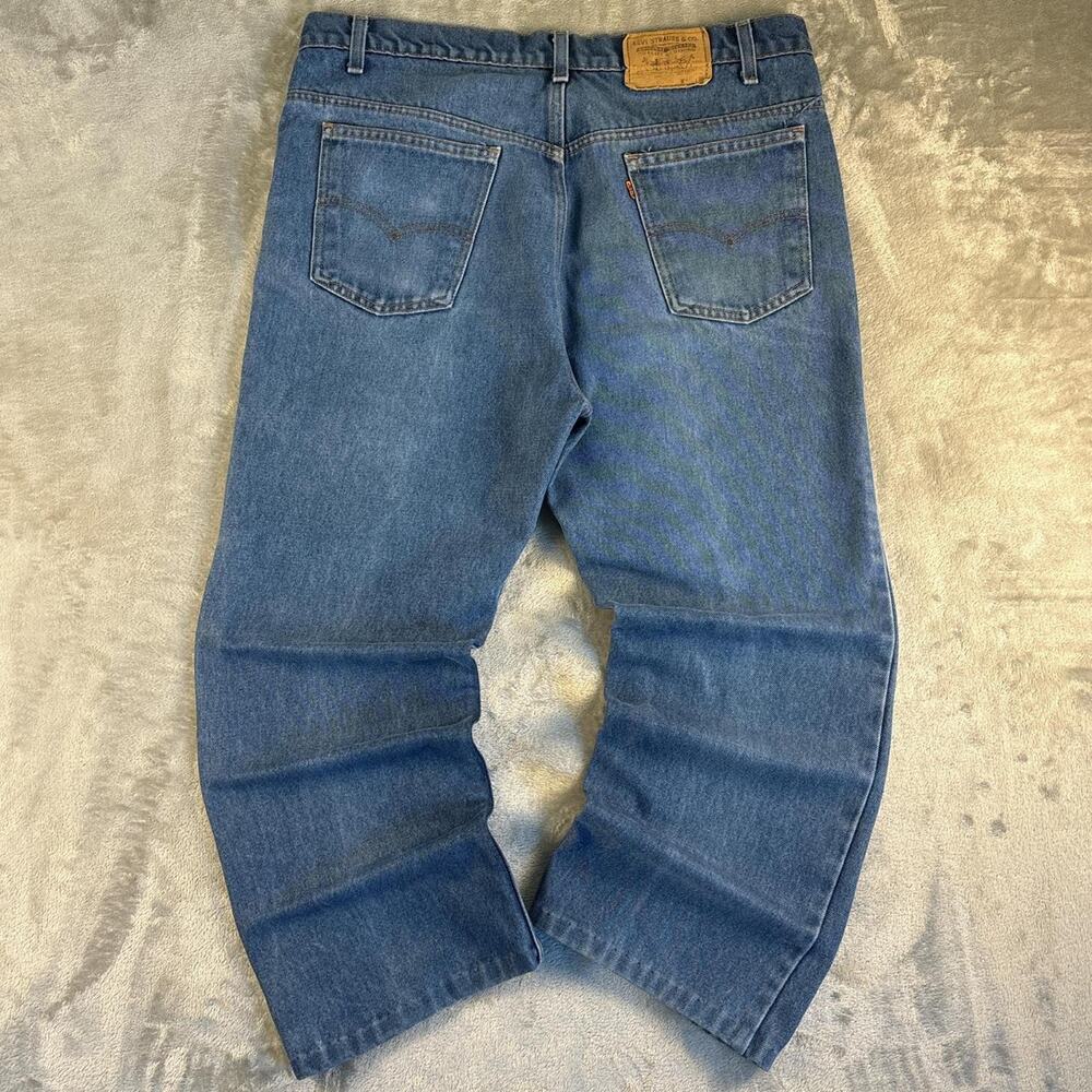Vintage 80s Levis 575 Orange Tab Blue Bootcut Denim Jeans Men's Size 36/25